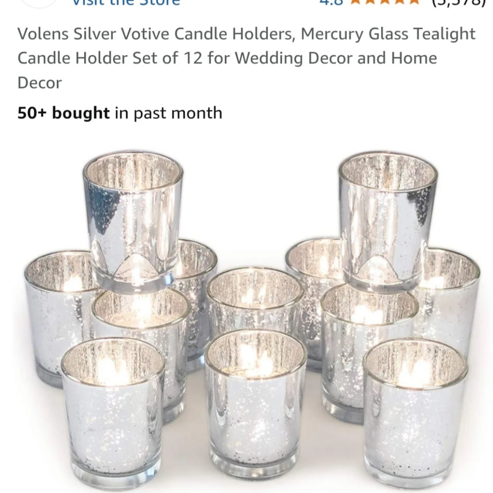 Volens Silver speckled Votive Candle Holders